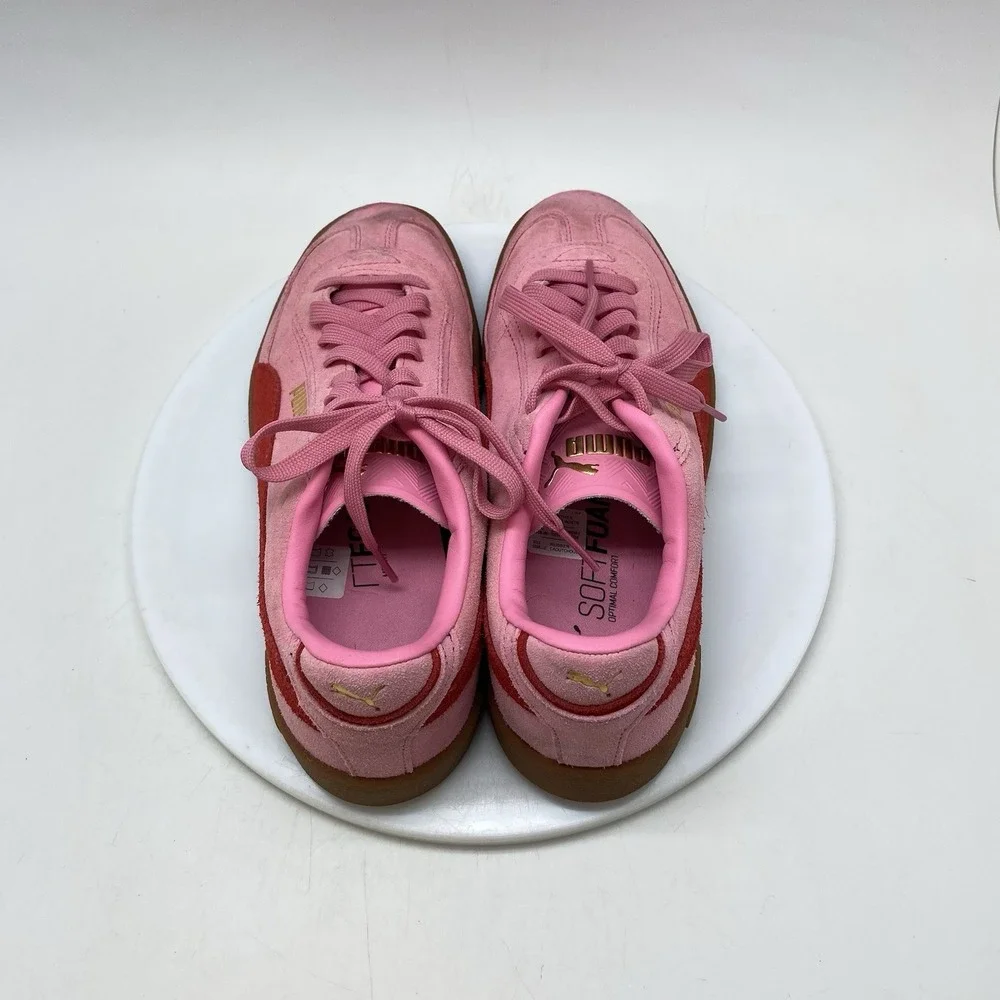 Puma Club II Era Sneakers Womens 8.5 Pink Suede Low Casual Shoes 400440-02